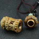 Buddha Stones Tibet Green Sandalwood Rosewood Om Mani Padme Hum Lotus Positive Soothing Necklace Pendant