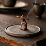 Buddha Stones Small Person Meditation Ceramic Spiritual Healing Incense Burner