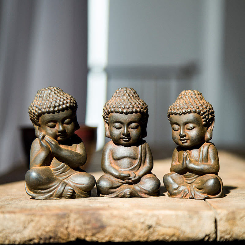 1723368820.jpg Buddha Stones Handmade Small Sakyamuni Buddha Iron Powder Rust Cast Resin Statue Decoration