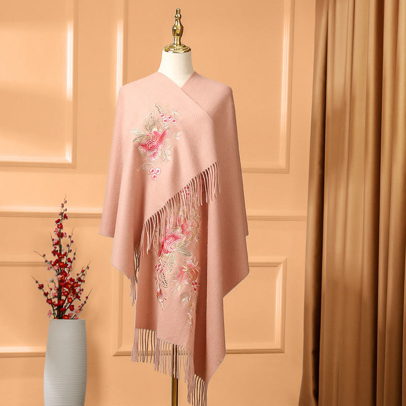1728698078_10b692d2-d7b2-4c8c-9061-032e42207493 Buddha Stones Wool Shawl Red Flower Leaves Embroidery Tassel Winter Cozy Travel Scarf Wrap - Image 1