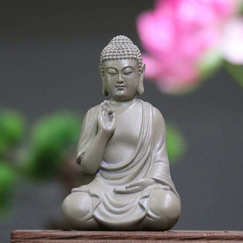 1729650399 Buddha Stones Small Meditation Prayer Resin Buddha Statue Compassion Home Desk Decoration - Image 1
