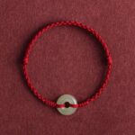 Buddha Stones Natural Hetian Jade Peace Buckle Protection Luck Braided Bracelet Anklet