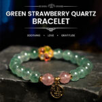 Buddha Stones Natural Green Strawberry Quartz Soothing Fu Character Bracelet