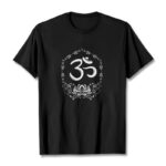 Buddha Stones Om Lotus Sketch Cotton Tee T-shirt