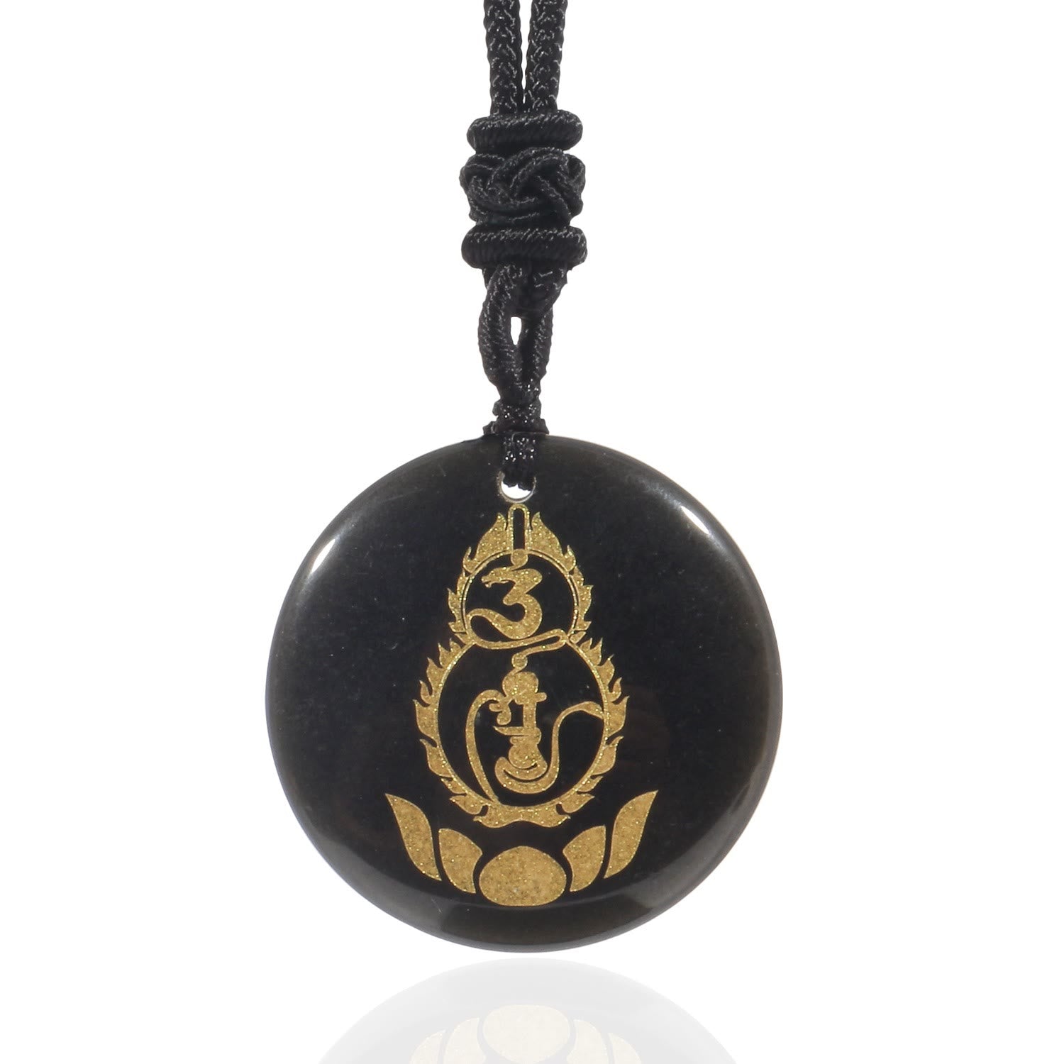 1733283744_45a56a14-92c1-425b-b7cf-a7e9dd047d42 Buddha Stones Gourd Lotus Pedestal Pattern Vajra Protection Mantra Natural Various Crystal Black Obsidian Fulfilment Necklace Pendant - Image 1