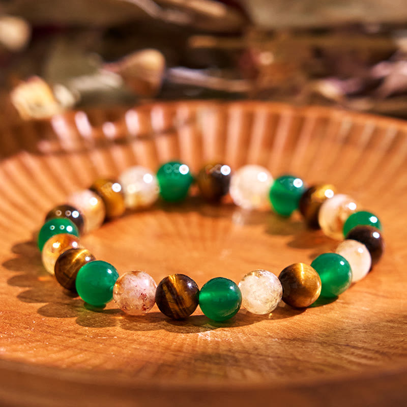 1733813129.jpg Buddha Stones Natural Tiger Eye Green Agate Citrine Mix And Match Beads Protection Bracelet