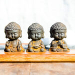 Buddha Stones Small Meditating Buddha Iron Powder Rust Cast Resin Statue Home Decoration