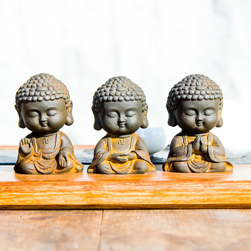 1733911103 Buddha Stones Small Meditating Buddha Iron Powder Rust Cast Resin Statue Home Decoration - Image 1