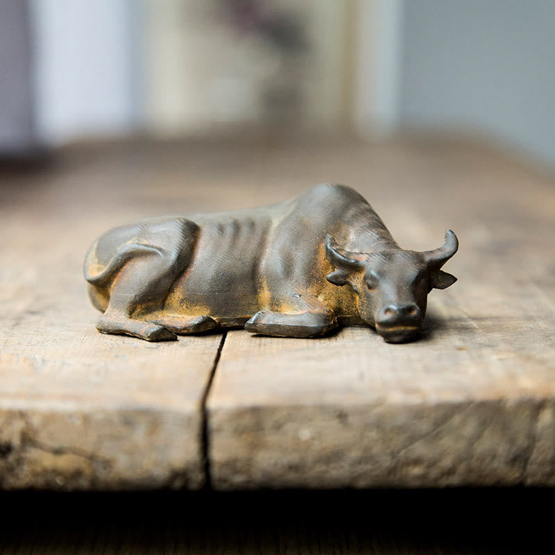 1734270389.jpg Buddha Stones Handmade Small Water Buffalo Bull Iron Powder Rust Cast Resin Statue Home Decoration