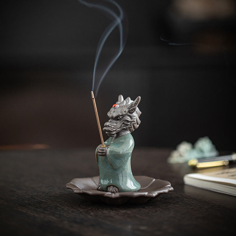 1735797257_3119c6fc-9a25-4840-b4b0-a01f160943bb.jpg Buddha Stones Praying Dragon King Lotus Base Fu Character Ceramic Healing Incense Burner Desk Decoration