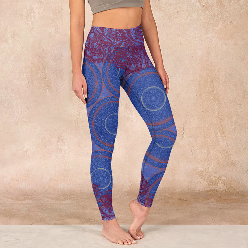 1739328663_c5e8e3fe-e44e-41b9-8809-366f073ada99 Buddha Stones Purple Compass Mandala Flower Print Gym Fitness Leggings Women's Yoga Pants - Image 1