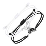 2Pcs Handmade Braided Rope Butterfly Freedom Bracelet