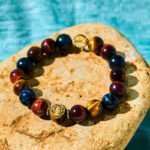 Buddha Stones Tiger Eye Stone Beads Protection Courage Bracelet