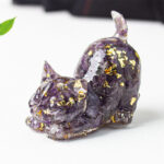 Buddha Stones Stretching Cat Resin Crystal Gravel Meditation Decoration