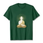 Buddha Stones Golden Meditation Buddha With Golden Aura Tee T-shirt