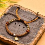 Buddha Stones Handmade Tibetan Zakiram Goddess Of Wealth Wood Protection Braided Bracelet