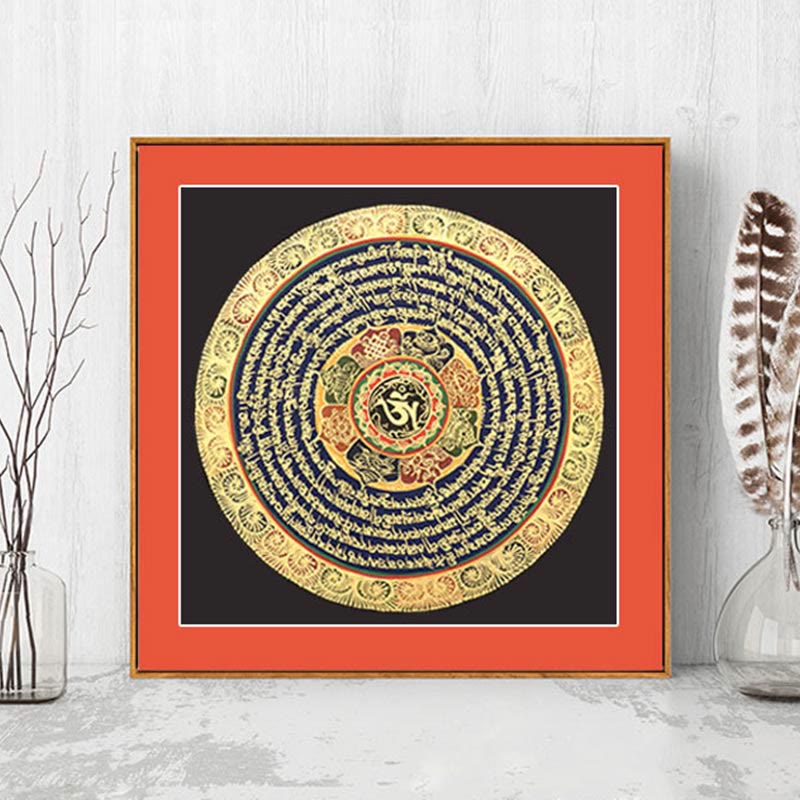 1746968259.jpg Buddha Stones Tibetan Thangka Painting Six True Words Scripture Handmade Decoration Blind Box(Random Style)