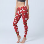 Buddha Stones Plum Blossoms Branches Leaves Pattern Print Gym Leggings Women's Yoga Pants
