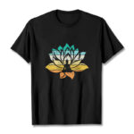 Buddha Stones Gradient-colored Lotus Flower Buddha Meditation Cotton Tee T-shirt