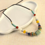 Buddha Stones Tibetan Handmade Turquoise Beads Balance Necklace Pendant