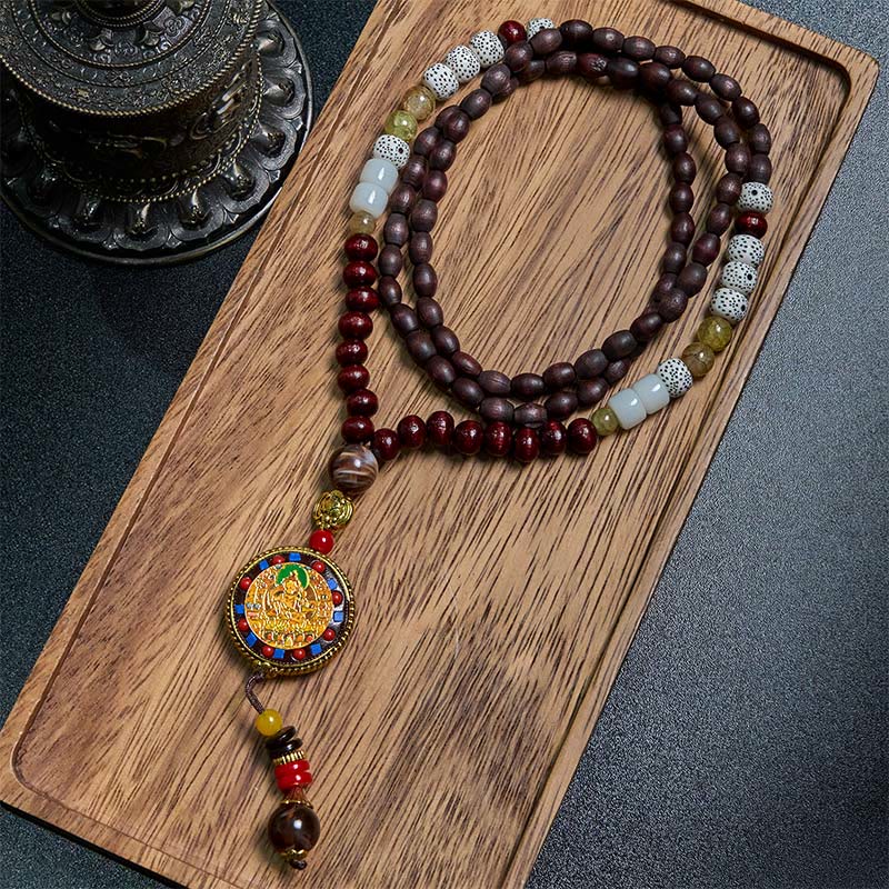 1749004864_8837ae25-894d-46e7-998b-b7c5197cb417-1.jpg FREE Today: Peace and Creativity Tibetan Handmade Wood Beads Om Mani Padme Hum Samantabhadra Bodhisattva Necklace Pendant