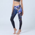 Buddha Stones Purple Flower Butterfly Pattern Print Gym Leggings Women's Yoga Pants