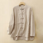 Buddha Stones Literary Artistic Chinese Knot Button Casual Clothing
