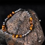 Buddha Stones Cute Bone Pattern Tiger Eye Courage Beads Bracelet