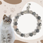 Buddha Stones Birman Cat Natural Grey Jasper Agate Bead Healing Bracelet