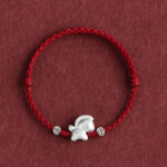 Buddha Stones Year of the Horse 999 Sterling Silver Copper Coins Luck Rope Braided Bracelet Anklet
