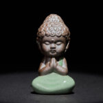 Buddha Stones Prayer Meditation Resting Monk Ceramic Statue Serenity Home Decoration