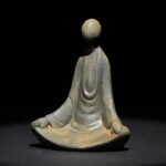 Buddha Stones Handmade Sitting Formless Buddha Iron Powder Rust Cast Resin Statue Decoration