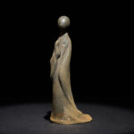Buddha Stones Handmade Standing Formless Buddha Iron Powder Rust Cast Resin Statue Decoration