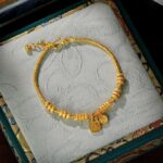 Buddha Stones 24k Gold Plated Brass Fu Character Lucky Charm Blessing Bracelet