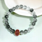 Buddha Stones Green Phantom Red Agate Positive Bracelet