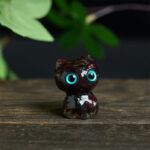 Buddha Stones Crystal Drip Resin Small Cat Purification Decoration Statue