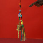 Buddha Stones Prayer Wheel Om Mani Padme Hum Colorful Tassels Purity Key Chain