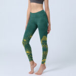 Buddha Stones Lotus Buddha Image Pattern Print Gym Leggings Women's Yoga Pants