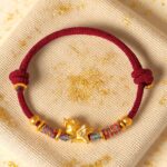 Buddha Stones Year of the Horse 999 Sterling Silver Plated Gold Braided String Rope Protection Bracelet