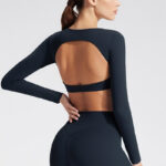 Buddha Stones Long Sleeve Backless Bra Sports Fitness Yoga Women's Tank Top