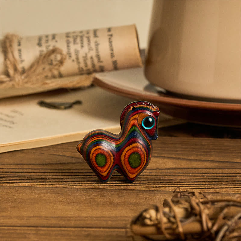 FREE Today: Reduce Stress and Positive Year Of The Horse Carved Tang Horse Rainbow Eucalyptus Desk Decoration