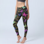 Buddha Stones Gorgeous High Contrast Butterfly Pattern Print Gym Leggings Women's Yoga Pants