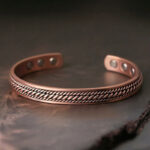 Buddha Stones Simple Twisted Design Copper Balance Luck Open Cuff Bracelet Bangle