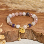 Buddha Stones Golden Silk Jade Fu Character Rabbit Ward Off Evil Spirits Bracelet
