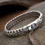 Buddha Stones Wide Chain Copper Braided Luck Cuban Bracelet