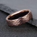 Buddha Stones Simple Hammered Texture Tungsten Steel Reliability Ring