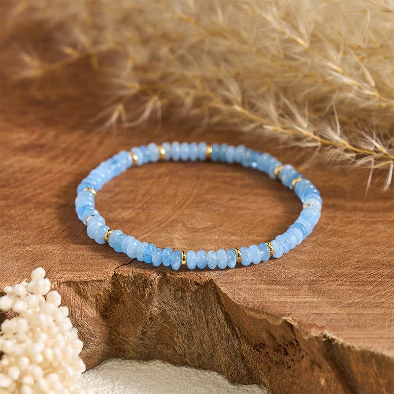 FREE Today: Serenity and Healing Natural Aquamarine Fine 4mm Bead Pearl Bracelet