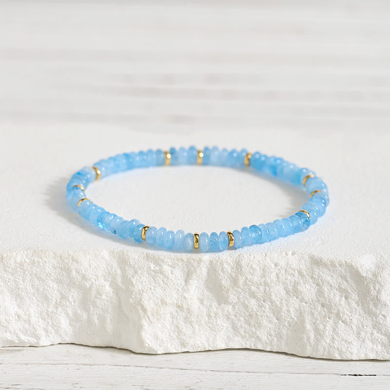 FREE Today: Serenity and Healing Natural Aquamarine Fine 4mm Bead Pearl Bracelet