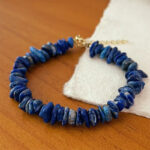 Buddha Stones Natural Irregular Design Lapis Lazuli Lazurite Positive Bracelet