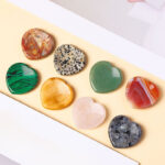 Buddha Stones Heart Worry Stone Opal Rose Quartz Motivation Crystal Decor 4*4*0.7cm